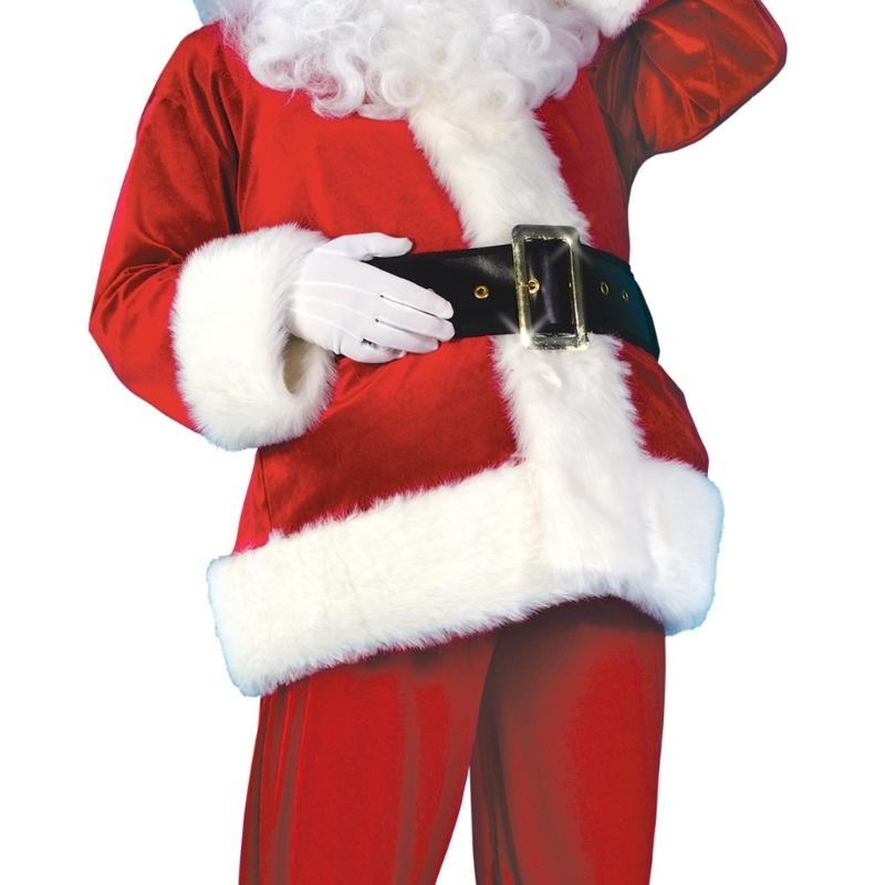 Santa Suit Christmas Santa Clauses Costume for Men Adults 9Pcs Santa Costume Outfits Funny Santa Bear Hat Eyeglass