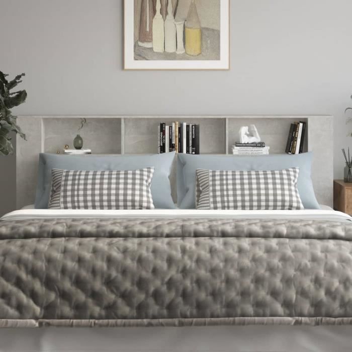 VidaXL Headboard Cabinet Concrete Grey 220x18.5x104.5 Cm 811965