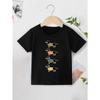 European Size Boys Round-neck Short-sleeved T-shirt with Four Dachshund Pattern Prints