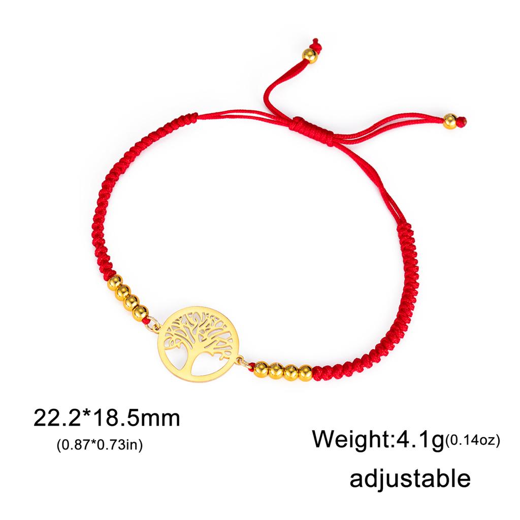 Classic Tree of Life Bracelet for Women Men Fashion Red/Black/Purple Color Rope Chain Bracelets Stainless Steel Jewelry