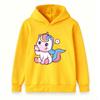 Cute Cartoon Unicorn Print Kids Hoodies, Boys Girls Casual Long Sleeve Pullover Sweatshirt, Soft Cozy Lightweight Top for Daily Wear and Birthday Gift