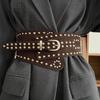 Stylish Rivet Waist Belt Adjustable PU Leather Corset For Women And Men Contemporary Waist Cincher Fashion Accessory