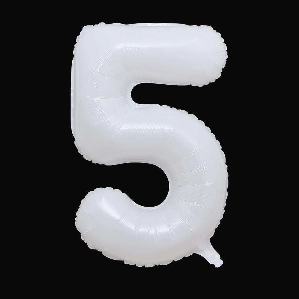 40inch White Number Foil Balloons Figure Digit Happy Birthday Party Wedding Decoration Kids Toy Helium Globos Wholesale Balloon