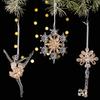 Clear Acrylic Christmas Ornaments Snowflake Tree Elk Butterfly Ballet Dancer Hanging Decoration for Holiday Winter Scene Decoration