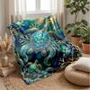 Oceanic Jeweled Turtles Theme Blanket Lightweight Warm Flannel Blanket Decorative Throw Blanket for Home Decoration