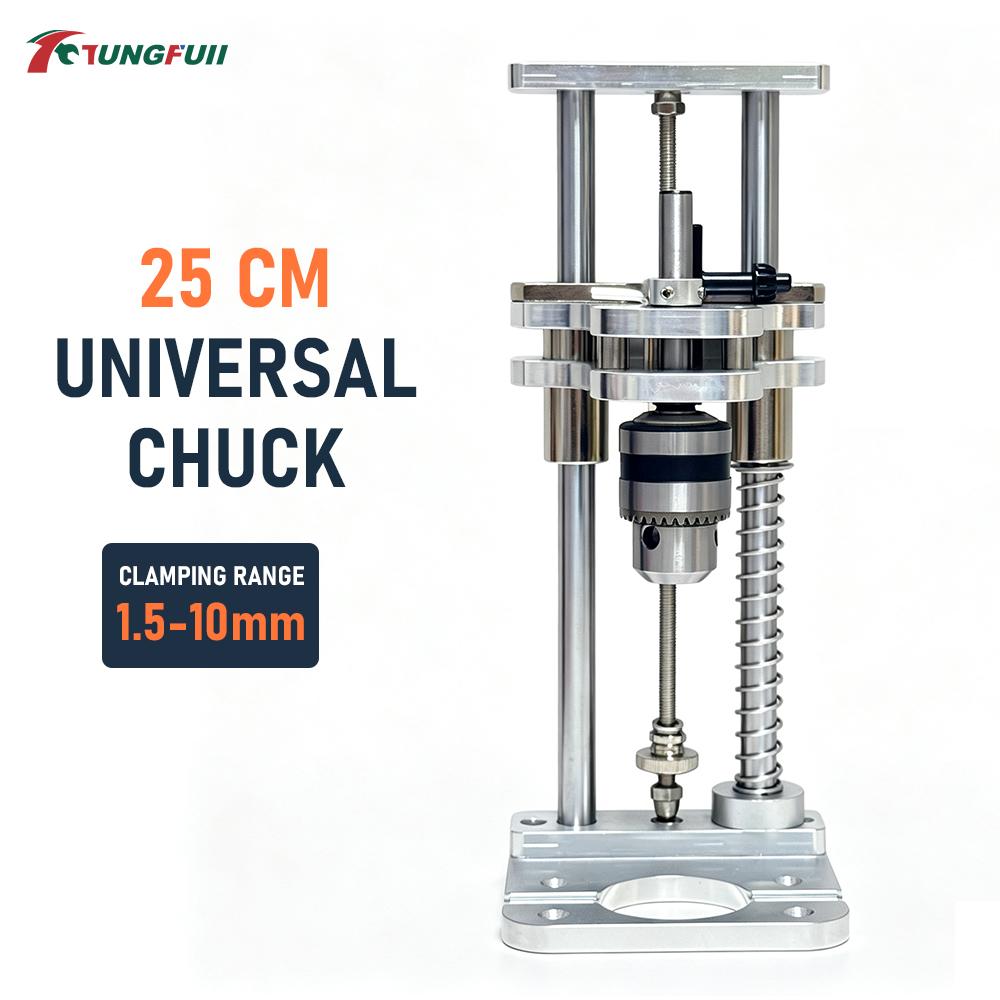 Precision Vertical Drilling Jig Aluminum Drill Press Stand with Spring Buffer for Handheld Electric Drill Use