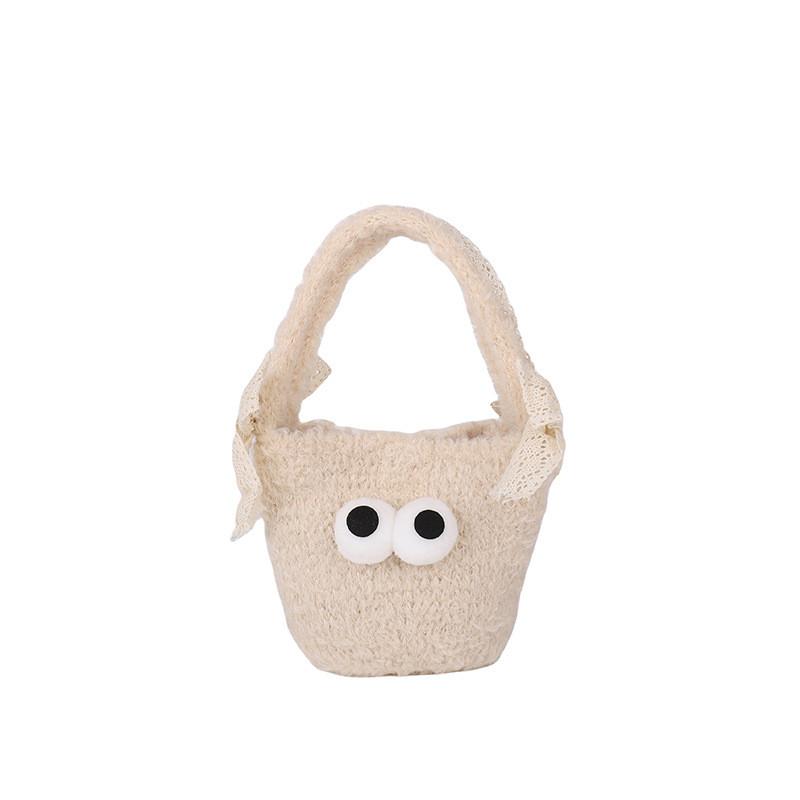 

Милая мини-плюшевая сумка с большими глазами и геометрическими узорами для детей, идеально подходящая для прогулок и на каждый день OffWhite