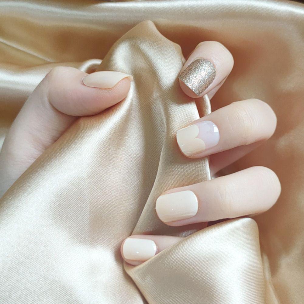 With Glue Fake Nails Gradients Nail Tips Waterproof French False Nails  for Women and Girls