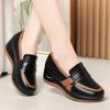 Spring and Summer Non-slip Wedge Heel Lightweight and Comfortable Mother's Shoes Casual Leather Shoes Work Shoes