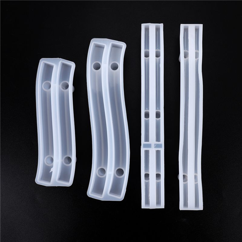 Easy Use 4 Set Tray Handle Resin Mold, Silicone Epoxy Casting Mold For DIY Cabinet Door Handles, Drawer Bar Pulls, Afrt Crafts