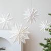 Durable Paper 3D Snowflake Ornament Waterproof Wrinkles Resistant for Christmas Tree Ceiling Window Decoration