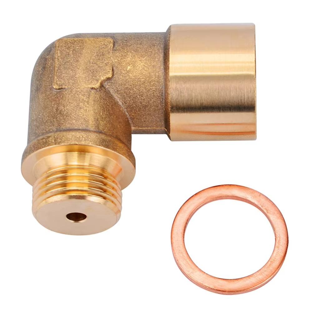 Brass Oxygen Sensor Extender 90 Degree O2 Sensor Adapter Extension Catalytic Converter for Exhaust