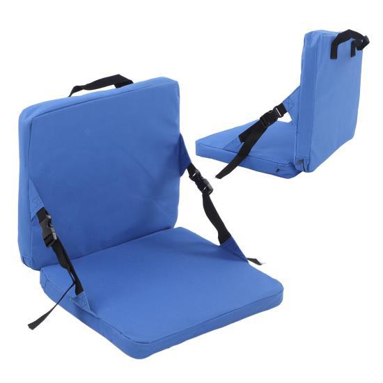 Thickened Anti Dirt Outdoor Seat Back Cushion Portable Folding Stadium Seat with Back Support for Camping Concert Blue 