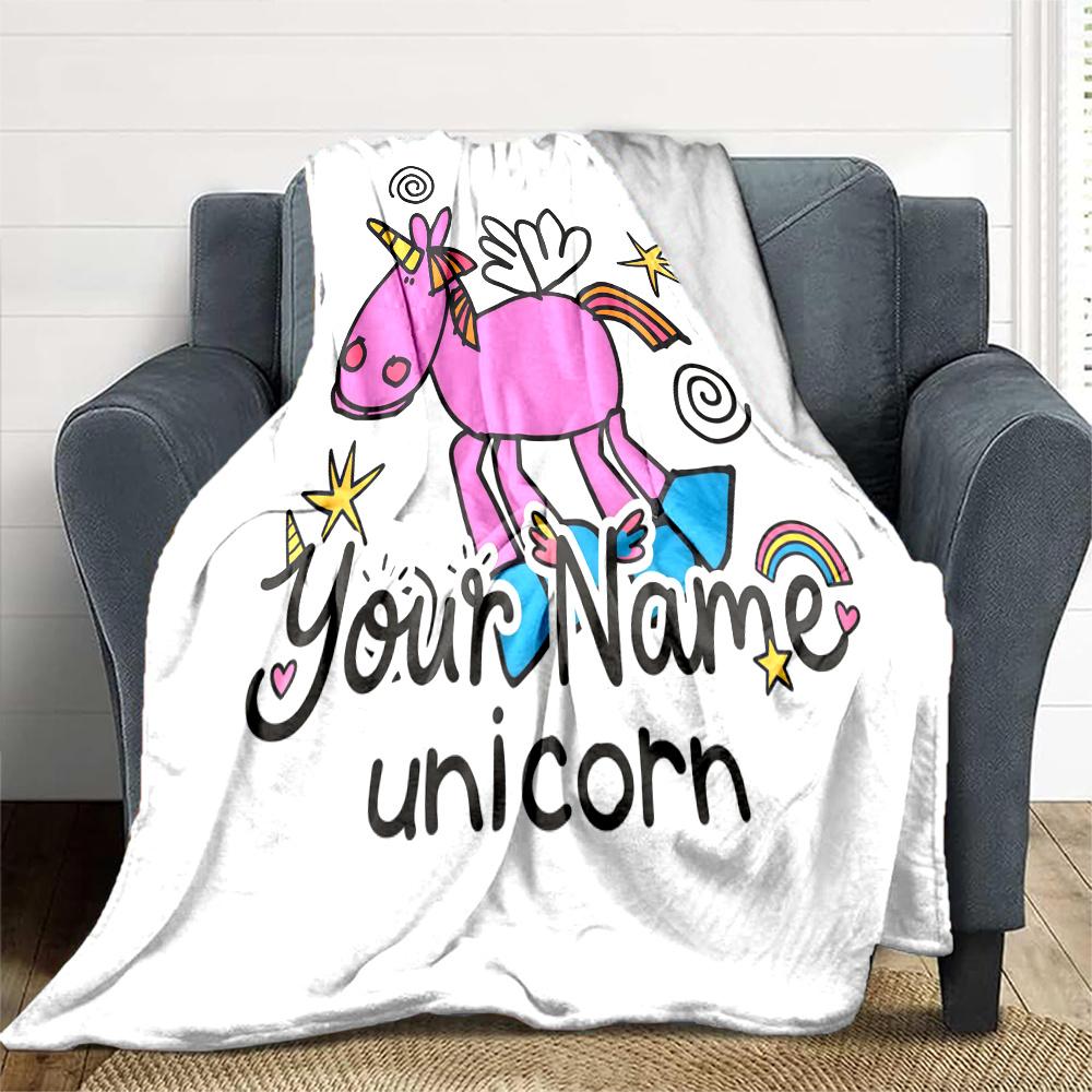 1PC Groovy Chick Custom Name Patterned Flannel Blanket Suitable For All Seasons For Home Decor Warmth And Comfort Gifts Holiday Present