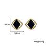 Elegant Black Square Crystal Stud Earrings for Women