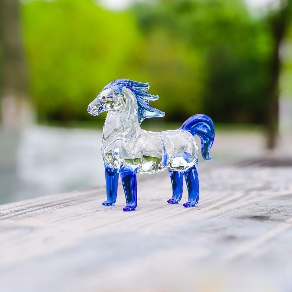 Minimalist Design Crystal Horse Statue Colorful Decorative 3D Figurine Glass Animal Sculpture Collectible Sturdy
