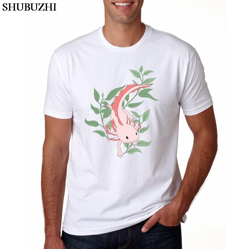 High Quality Summer Cool Unisexs Tshirt Comfortable Unisex Tee Shirt Funny Male Tops Axolotl Plus Size Male T