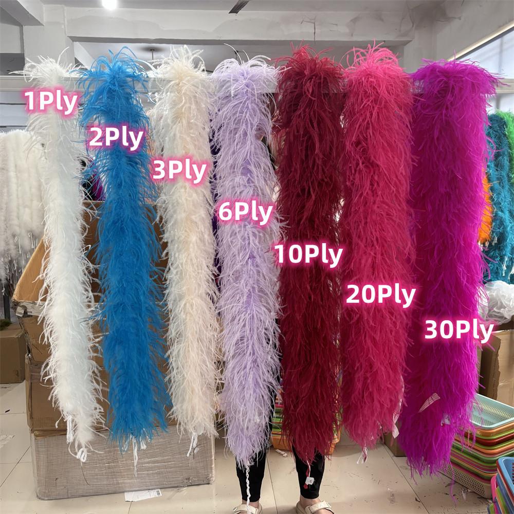 DIY 2 Meter Flauschige Straußenfeder-Boa 1-lagig bis 20-lagig Dick Schal aus hochwertigen Federn zur Dekoration von Brautkleidern Individuell anpassbarer DIY-Schal