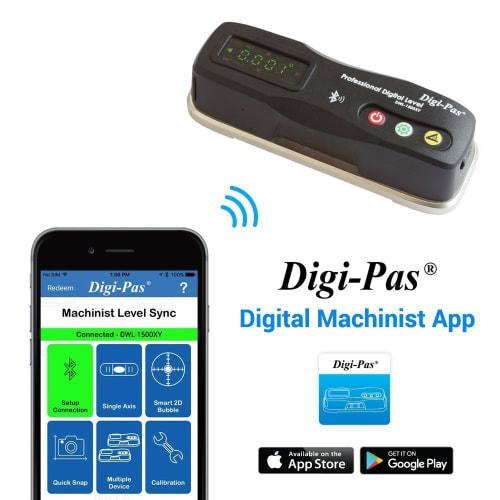 DigiPas DWL1500XY 2-Axis Precision Smart Digital Level Inclinometer Bluetooth 0.02mm/m