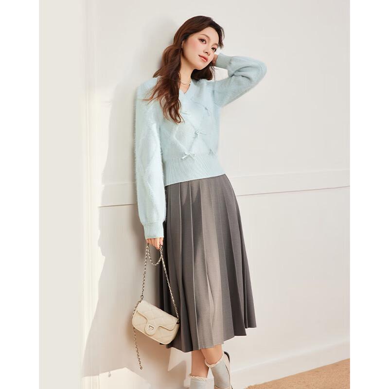 IEF French Sweet Bow Knit Sweater