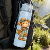 1PC Twin Country Dolls Cartoon 750ml Color Plastic Sports Water Bottle Leakproof Flip Straw Lid Suitable for Sports Office Home Use