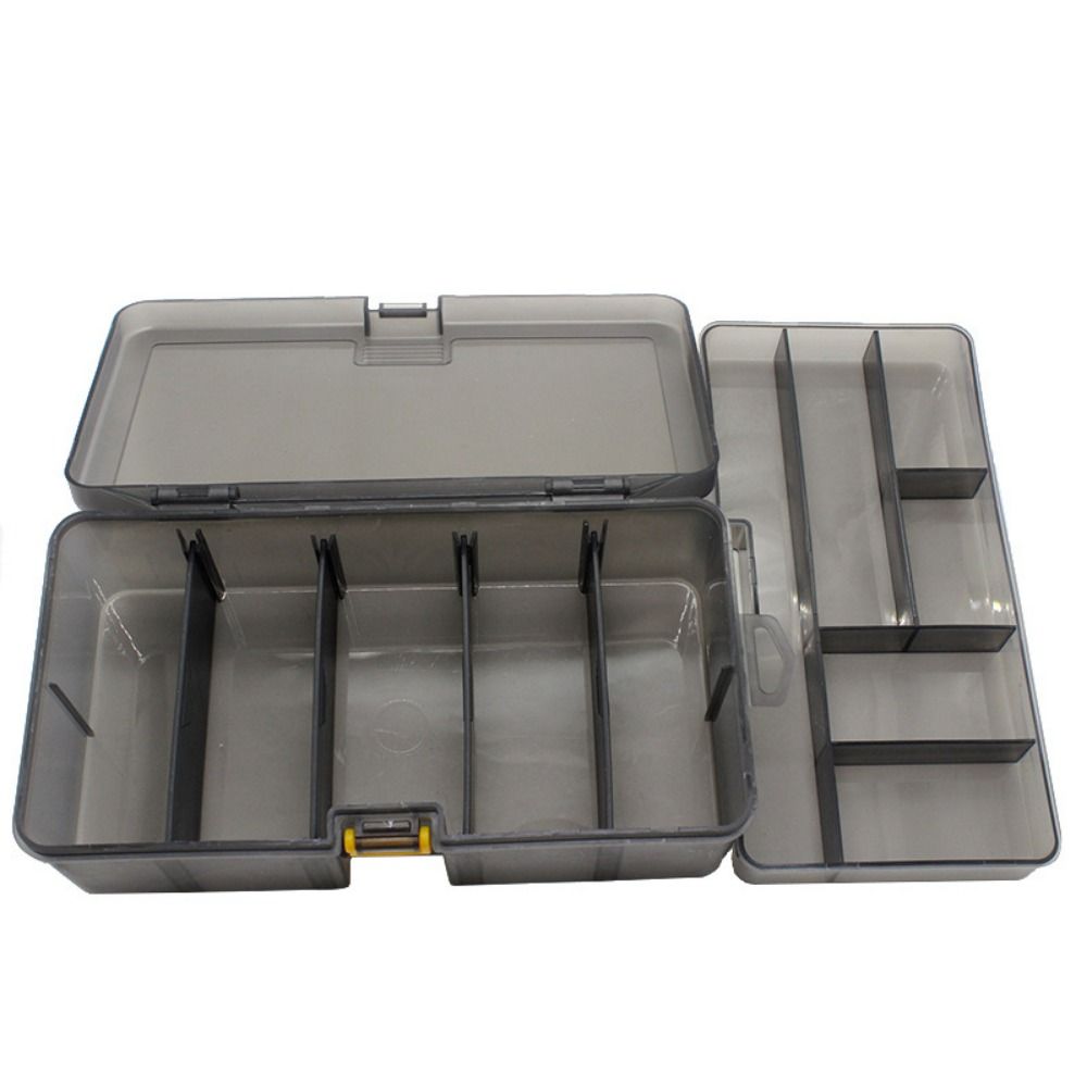 Plastic Fishing Tackle Box Double Layer Bait Storage Container Lure Hook Storage Case  Fishing Tool