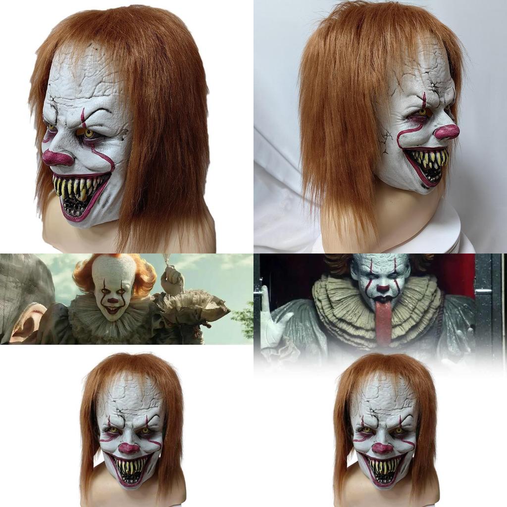 It Pennywise Horror Clown Mask Latex For Halloween Costume And Diy Party Decor