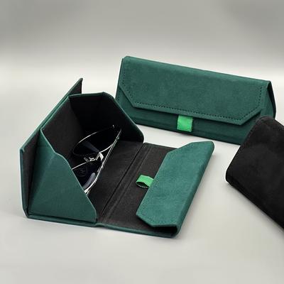 1 Stück Samt Dreieck Faltbrillen Damen Etui Elegantes Sonnenbrillen Etui Geldbörse Hart Männer Weich Elegante Lesebrillen Box Brillen