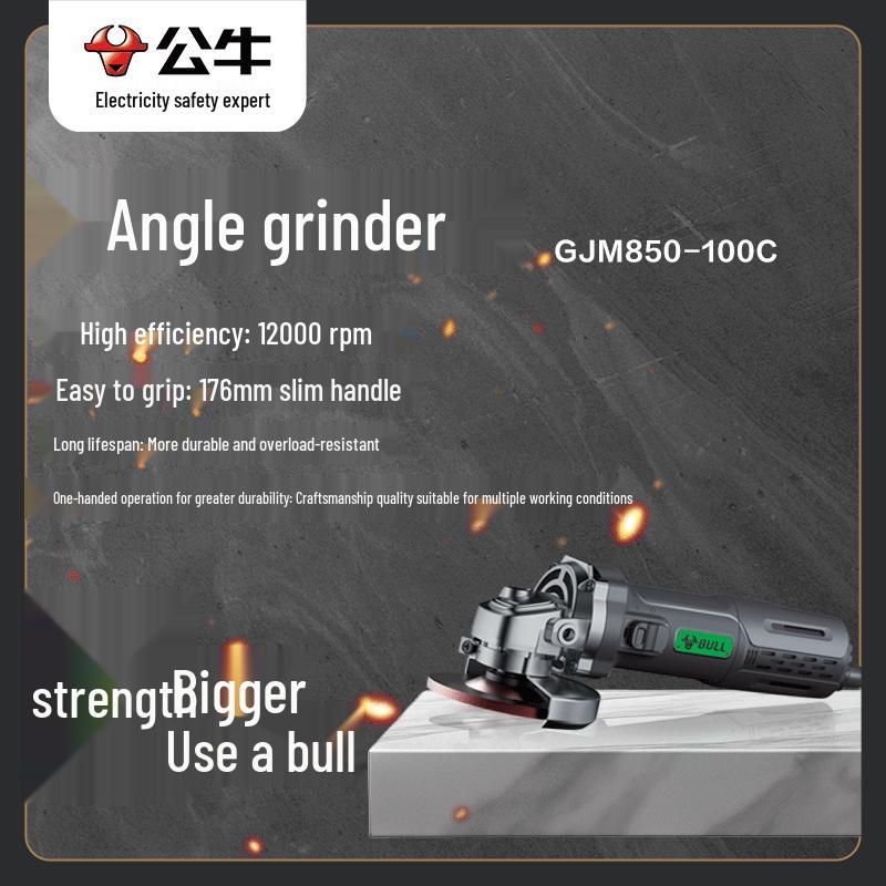 BULL GJM850-100C Angle Grinder (Side Switch) CN plug (adapter included)