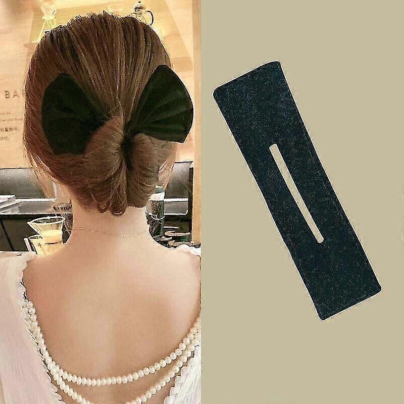 3Pcs Magic Hair Bun Maker Bow Hairpin Lazy Curling Iron Styling Tool Printing Hair Band Clip