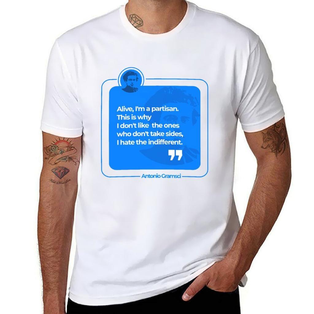 Antonio Gramsci quote poster TShirt Lightweight Cooling Short Sleeve Tee