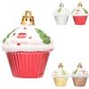 4pcs Plastic Painted Christmas Cake Pendant DIY Crafts Christmas Tree Decoration  Home Xmas Decor