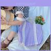 Stylish Ins Korean Version Kids Shoulder Bag Simple Checkered Print Casual Tote For Girls