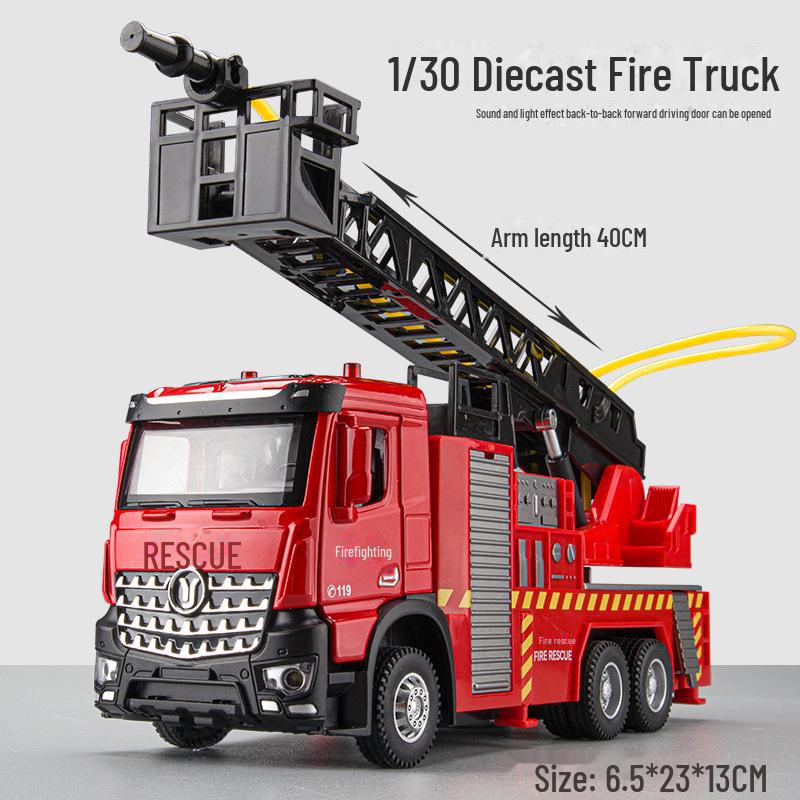 Children's Alloy Fire Ladder Vehicle Toy Model