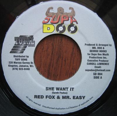 7-inch Plaat RED FOX & MR. EASY / WAYNE WONDER - She Want It / Love Someone SD004 Supa Doo 2002 Jamaica Reggae, Ska & Dub Gebruikt