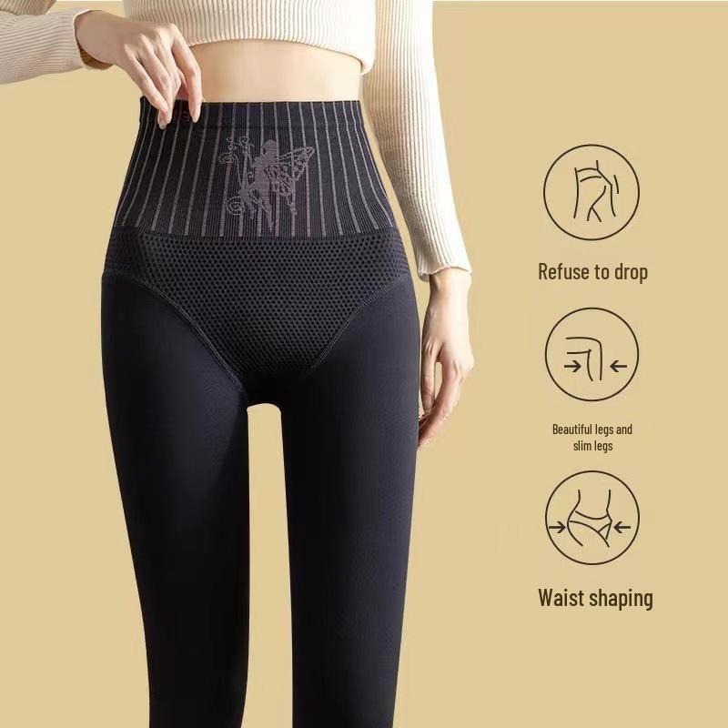 

Flower Fairy High Waist Shaping Pantyhose: Tummy Control, Non-Slip, Thick Base Leggings for Autumn/Winter 80g for 25°~18°