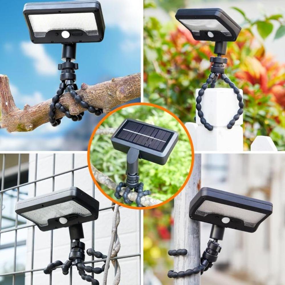 Flexibles Oktopus-Stativ mit Bewegungssensor-Außenleuchte, Dual-Charging-Solar-Campinglicht, Einstellbarer Touch-Arm, Wohnmobil-, Garten- und Hofdekoration