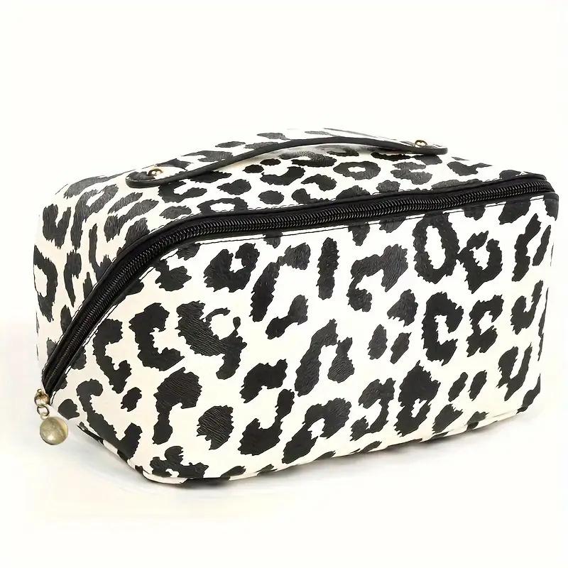 

PU Leopard Print Pillow Makeup Bag Large Capacity Cosmetic Storage Bag Portable Travel Toiletry Bag