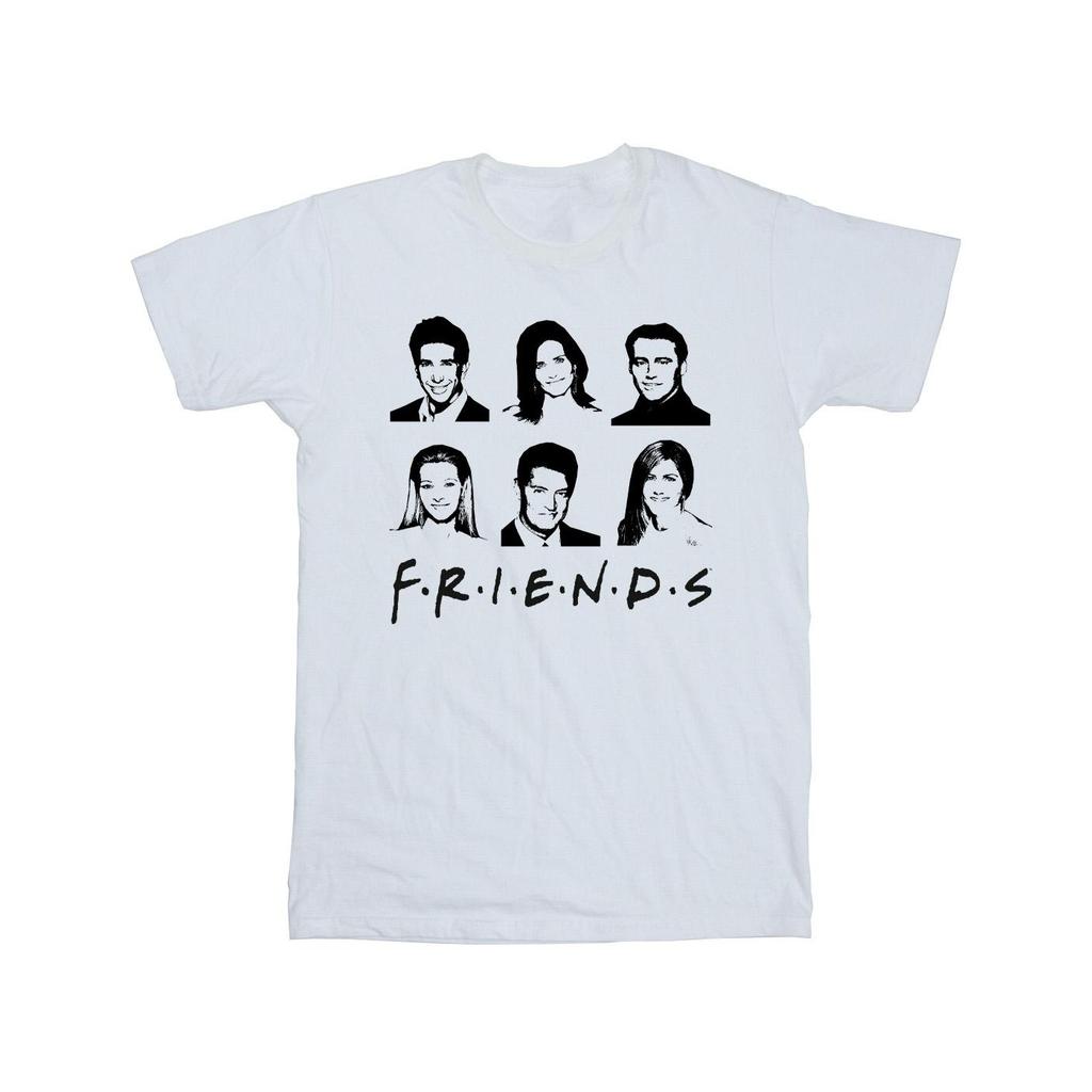 Friends Girls Faces Cotton Logo T-Shirt