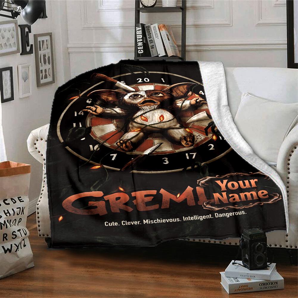 Gremlins Customize Your Name Blanket Multi-purpose Personalized Blanket Soft Warm Cozy Throw For Seaside Livingroom Bed Couch Four Seasons Universal