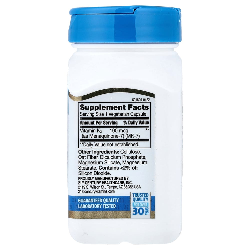 21st Century Sentry K2 MK-7 100mcg Veggie Capsules, 110 Count