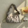 Fold Shoulder Bag Vintage Casual Designer Underarm Crossbody Bag Simple Fashion Women Pleated Nylon Fabric Shoulder Bags