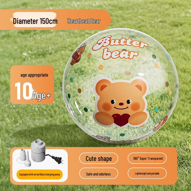 Inflatable Transparent Giant Football Beach Ball for Children and Parent-Child Interaction
