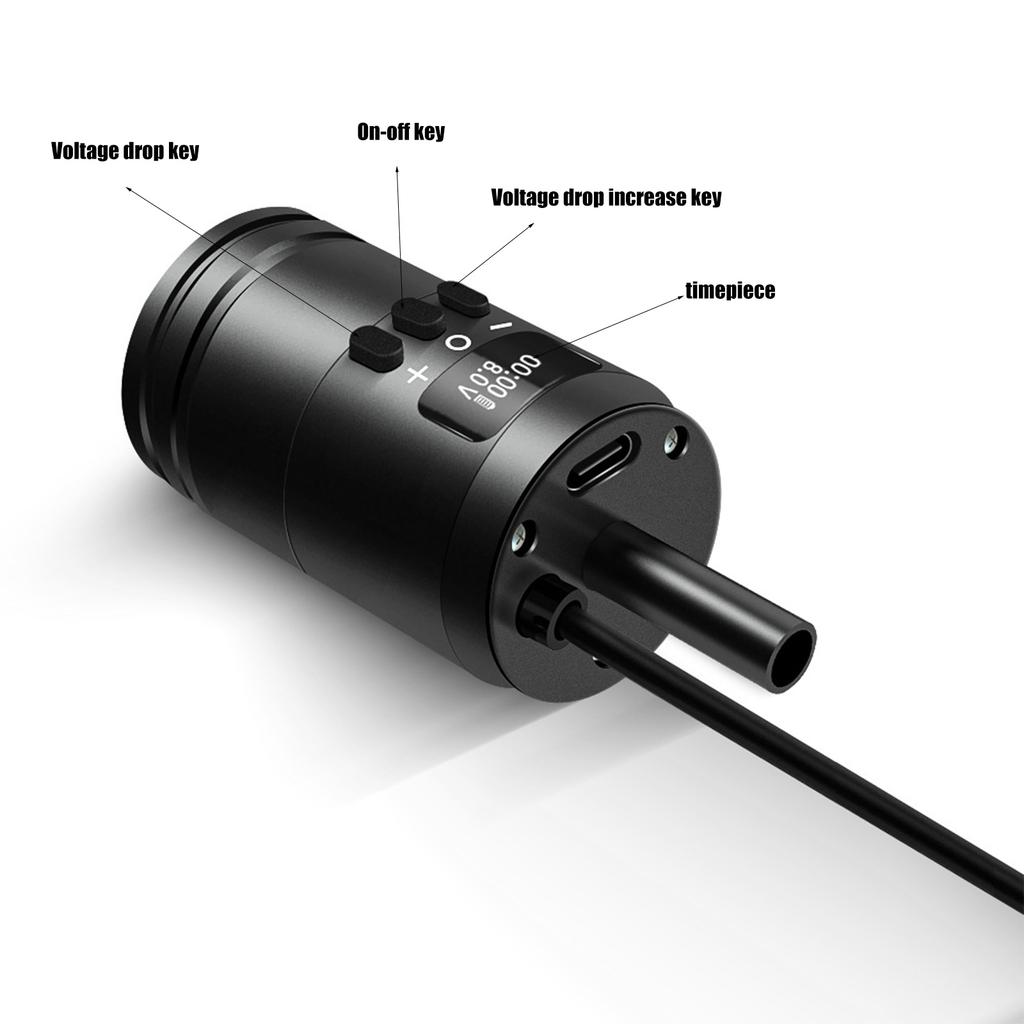 1600mAh Battery Wireless Tattoo Battery Grip Display Remaining Battery 4-12V Tattoo Supplies for Tattoo Artists