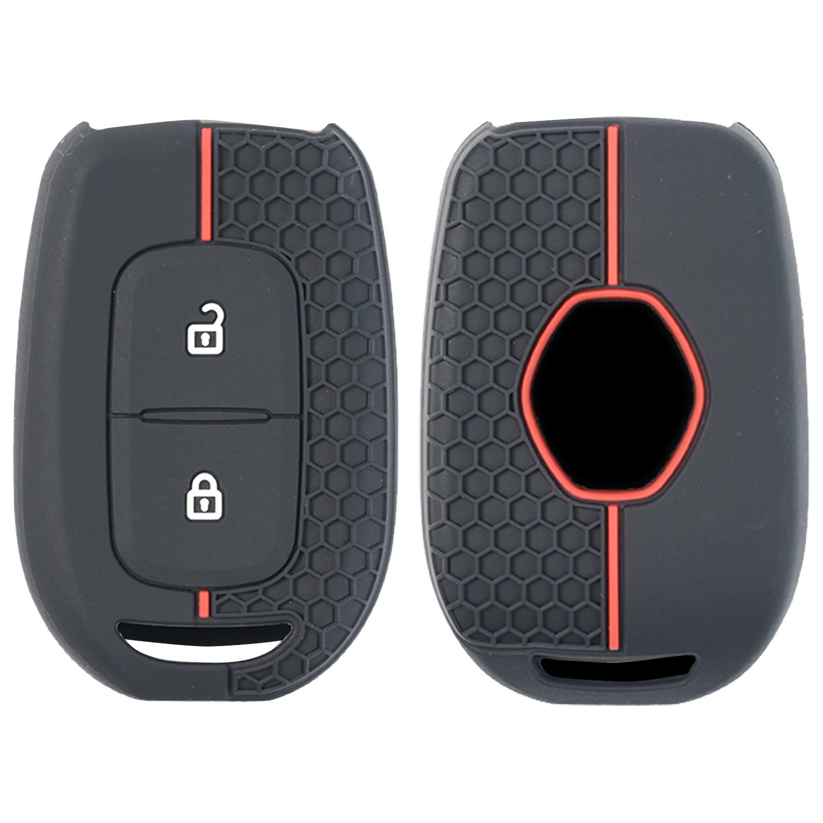 

2 кнопки силиконовый брелок чехол чехол держатель для Renault Clio Modus Clio Dacia Sandero Logan Duster Dokker 2021 2020 2019 чёрный