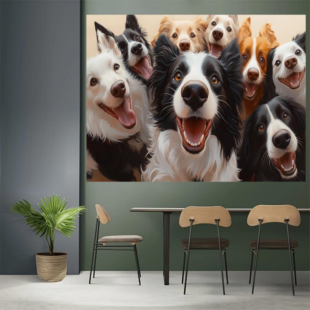 Funny Cute Cartoon Dog Taking Selfie Print Tapestry, Wall Hanging For Bedroom, Living Room And Dorm, Aesthetic Home Decor