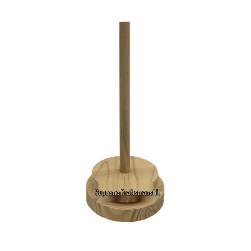 Handcrafted Portable Wooden Yarn Winder: Rotating Spindle for Knitting & Weaving