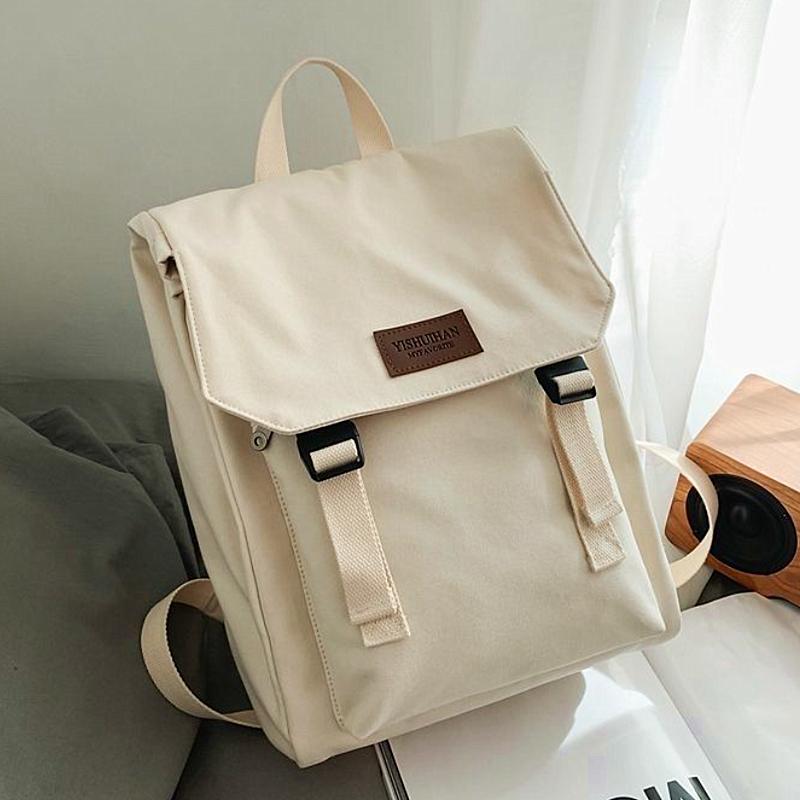 

Повседневный рюкзак с клапаном в студенческом стиле, простой и вместительный белый