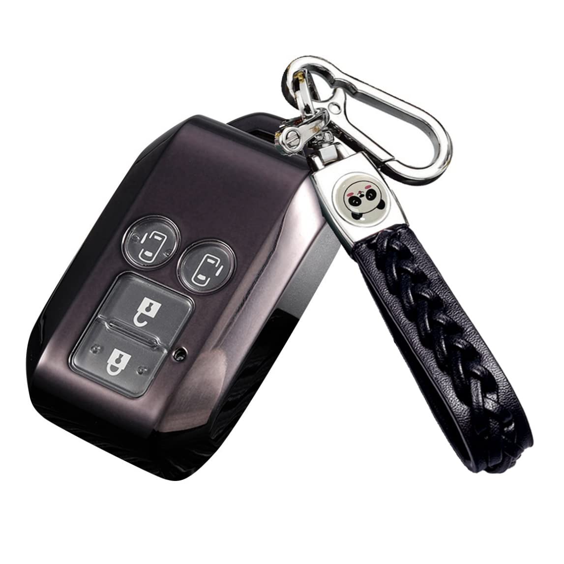 [ZANEKO] Key Case Compatible Suzuki New Spacia Key Cover Spacia Custom Solio Flare Wagon Smart Key Case Key Holder, black3 23ZA-XMtmajHG-LM4-Black