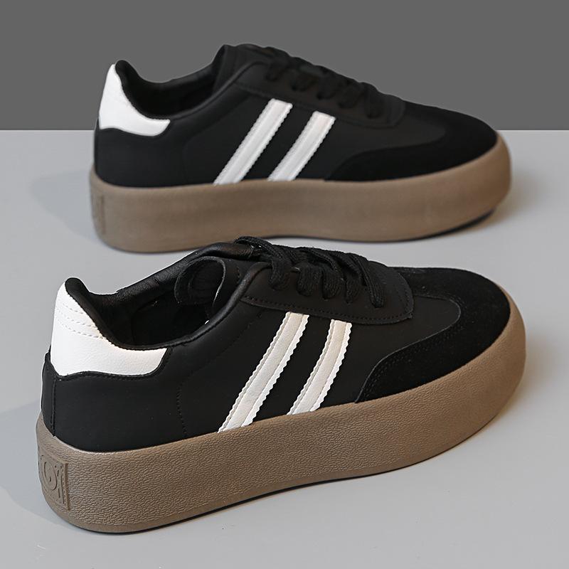 thick-soled German training shoes for women's 2025 autumn new soft-soled versatile white shoes with skirts, casual sports board shoes for women